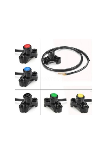 Zcjb Magideal Motosiklet Atv 22mm Gidona Motor Durdurma Başlatma Cihazı Siyah