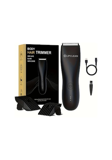 Dashanshop Cdh002jp Black Clıpclean Erkek Dual Baslikli Kasik Ve Vucut Trimmeri Skinsafe Teknolojili Islak Kuru Usb Sarjli Led Aydinlatmali Hassas Bolgeler Icin