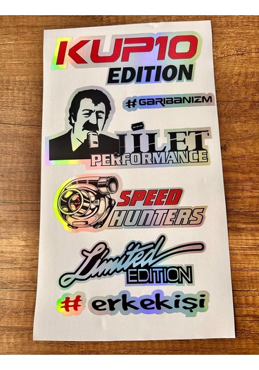 Araç Arka Cam Yazısı Hologramlı Yan Kapı, Yan Cam Stickerı Kup10 Edıtıon