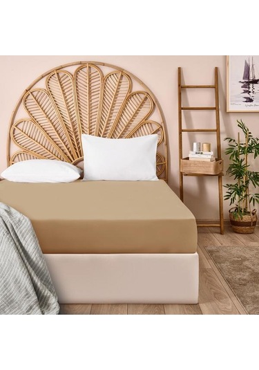Evidea Soft Tek Kişilik Lastikli Çarşaf - Sütlü Kahverengi - 100x200 Cm Sütlü Kahverengi