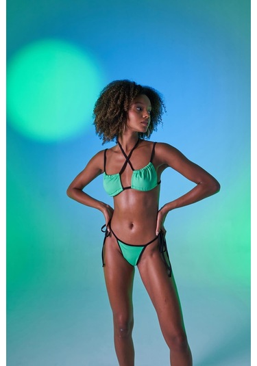 Holly Lolly Kontrast Biyeli Emma Bikini Üstü Yeşil