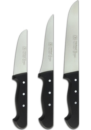 Kasap Seti 3'lü Pimli Plastik P299 Siyah