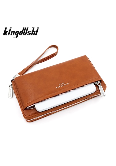 Uzun Cüzdan Çok Fonksiyonlu El Çantası Kadın Cüzdanı - Kırık Beya Kırık Beyaz