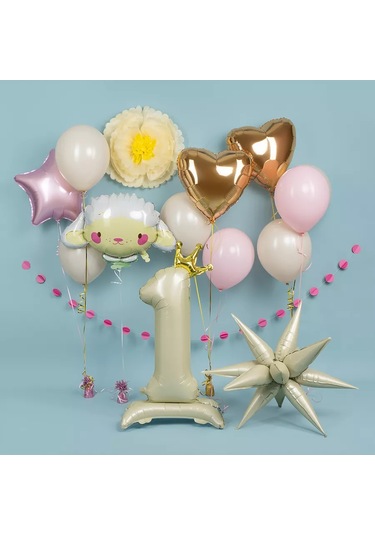 Eventbox Taçlı Rakam 1 235688191 Bej