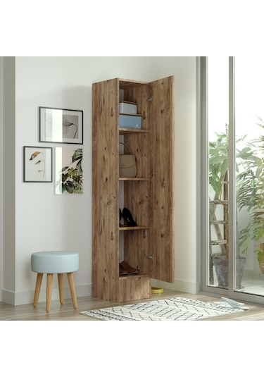 Robin Home Vegas Serisi No 14 Aynalı Ayakkabılık Dolap Açık Kahverengi