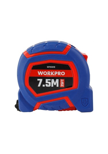 Workpro Wp261010 7,5mx25mm/25ft. Naylon Kaplama Sarı Çelik Şerit Metre Fr Wp261010 7.5 M