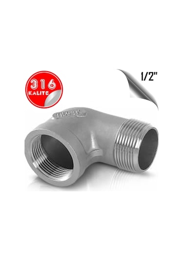 Paslanmaz Çelik 316 Kalite 1/2" Kuyruklu Dirsek