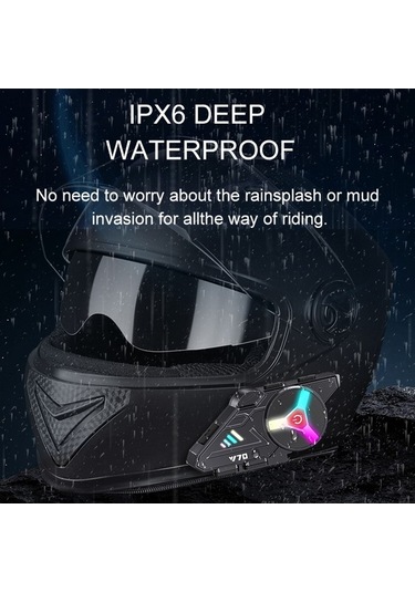 Artfulabode Renkli Led Motosiklet Kulaklık Kaskı - Su Ses Efekti, Bt5.3, Gürültü Azaltma, Hands-free Arama