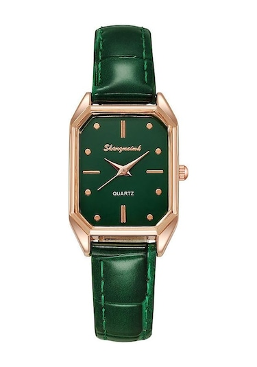 Yeşil Bayanlar Zarif Kuvars Saatler Moda Dikdörtgen Tasarım Kadın Kol Saatleri Eşi, Ailesi, Arkadaşı İçin En İyi Hediyeler Saat