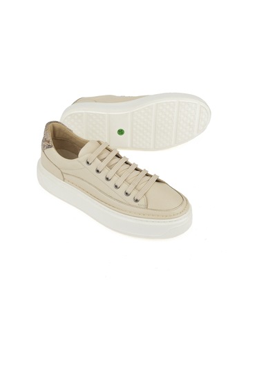 Ziya, Kadın Hakiki Deri Sneaker 1511035z6200 Krem 1511035z6200 004 Krem