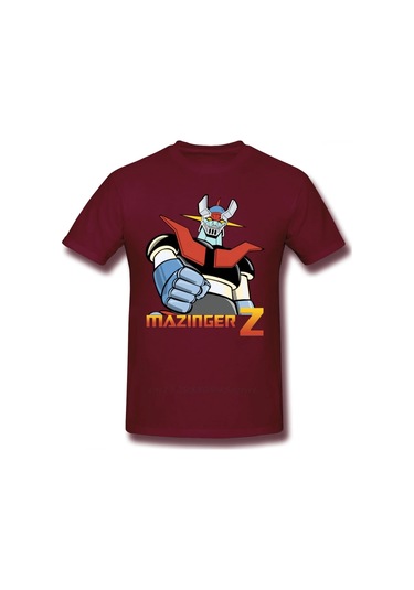 Vikineey Erkekler İçin Mazinger Z Robot Anime Kısa Kollu Vaporwave T-shirtkahverengi Kahverengi