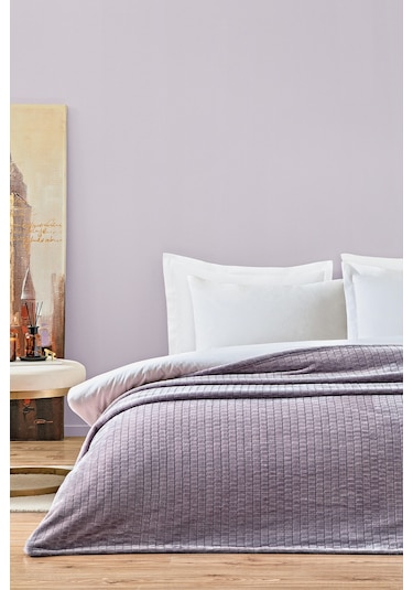 Puffy Trinity Çift Kişilik Wellsoft Battaniye - Kül Moru