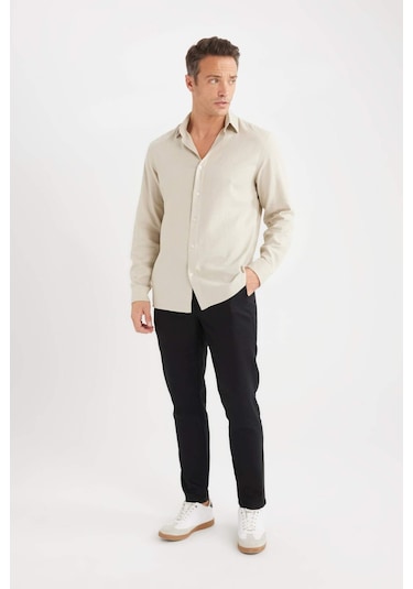 DeFacto Yazlık Jogger Keten Düz Paça Pantolon D7542AX25SPBK34