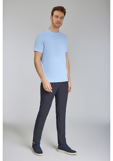 Bisse Supima Gömlek Yaka Cool Touch Erkek T-shirt Mavi Ts24y24106 D35 Mavi