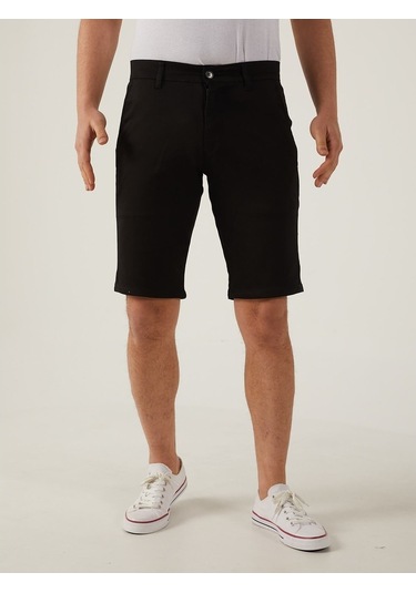 Siyah Renk Chino Erkek Şort Siyah
