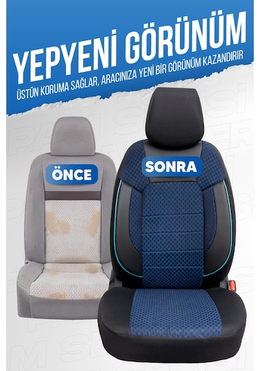 Smrautoaccessory Pam Serisi Oto Koltuk Kılıfı Mavi