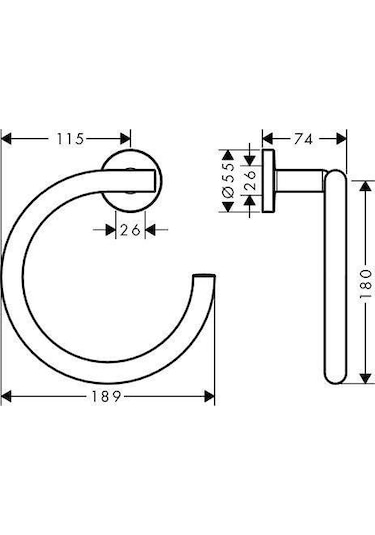 Hansgrohe Logis Halka Havluluk Krom