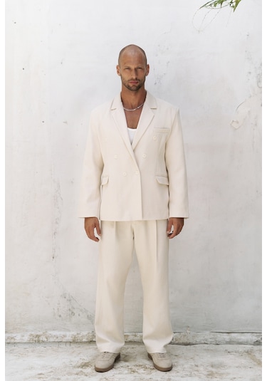 Mai Studios Co. Ayyubay Naturel Erkek Blazer Ceket Naturel