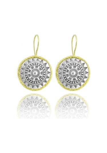 Beyisa Antik Serisi Mezopotamya Yöresel Motifli Otantik Gümüş Kadın Küpe