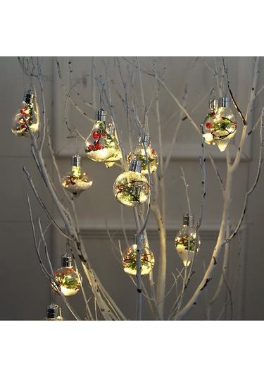 Shineyee Noel Için Şeffaf Led Askı Lambası - Iç/ Dış Mekan Dekorasyonu, Su Geçirmez, Dayanıklı Plastik Kabuk, Sıcak Beyaz Işık