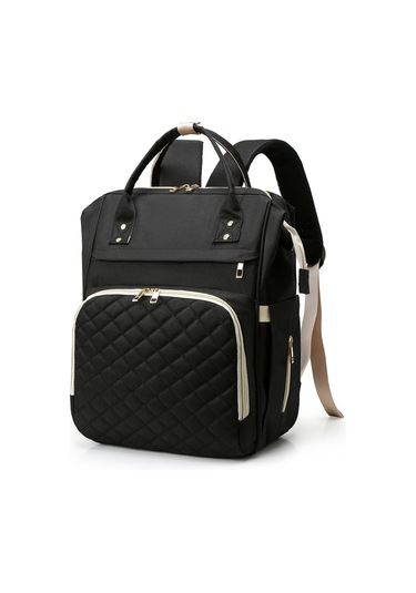 Jeehugo Erkek- Kadın Kullanıma Uygun Sıcaklık Saklama Özelliği Çocuk Bakıcısı Sirt Çantası, Usb Şarj Portlu, Su Geçirmez Nilon, Bebek Arabasına Takılabilir, Siyah Siyah