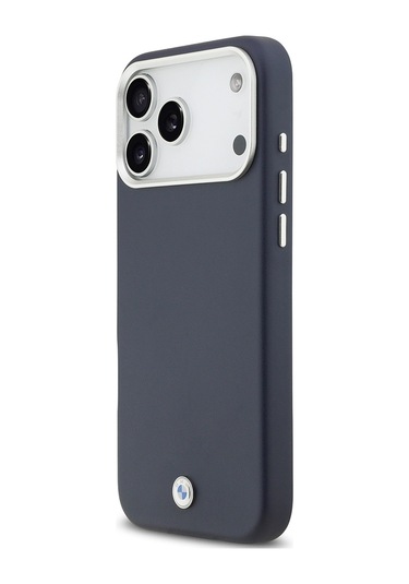 İphone 17 Pro Max Uyumlu Kılıf Bmw Lisanslı M-safeli Metal Logolu Tam Kaplama Deri Kapak Lacivert Lacivert