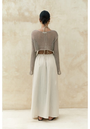 Mai Collection Mai Studios Co. Daisy Vizon İnce Triko Crop Vizon