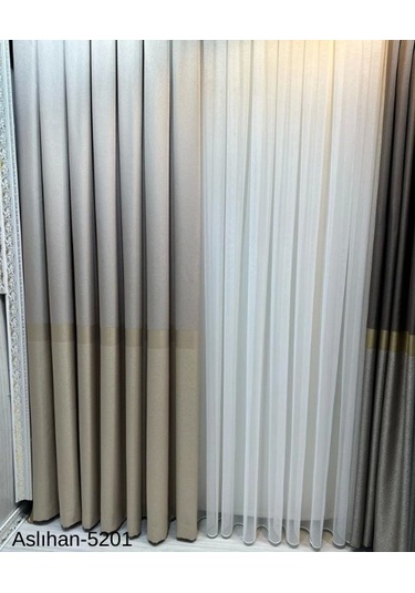 Nivemeshome Aslıhan Vizon Ft632116 V-5201 1/3 Sık Pile Fon Perde Apm Vizon