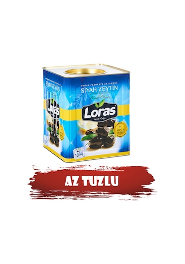 Loras 261 - 290 KB Mega Gemlik Siyah Zeytin Teneke 10 KG