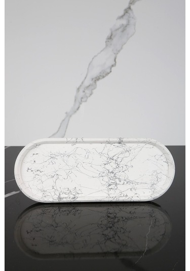Dekoratif Oval Sunum Tepsisi Tabağı Sunumluk 9x23 Cm
