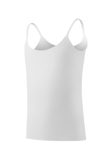 3 Adet Yıldız Kız Çocuk Ribana Biyeli İp Askılı Atlet Beyaz 2043ç Beyaz