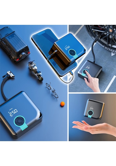 Auhma Portable A5544 Şarjlı Dijital Lastik Şişirme Pompası