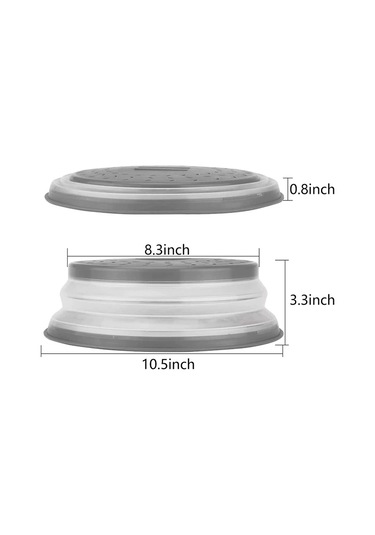 Neevoyu 2 Adet Mikrodalga Fırın Koruması: Vantilli, Katlanabilir, Eldivenli Kolu, Yıkama Makinesine Uygun, Bpa'sız Silikon-plastik Gıda Koruyucu Gri