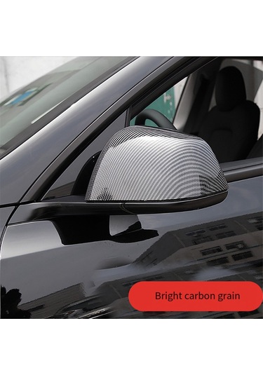Xiaaokeji Tesla Model 3 Y İçin Araba Arka Ayna Kapağı Kapağı Karbon Fiber Desen