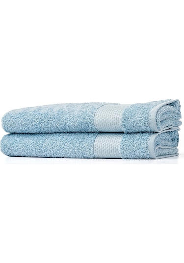 Soley Minerva %100 Pamuklu 2'Li El  -  Yüz Havlusu Seti Mavi 50 x 90 Mavi