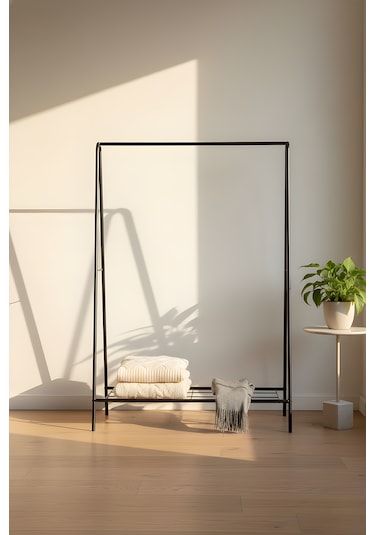 Oval Telli Siyah Butik Elbise Askılığı Konfeksiyon Askılık Siyah
