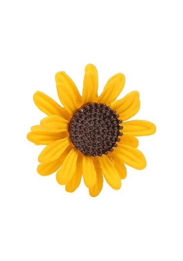 Lemestar Güneşçiçeği Desenli Kadın Broşu - Uniqe Dekoratif Aksesuar - Kumaş, Ceket, Cardigan İçin Zımba - Leylak Desenli Moda Takı Çok Renkli