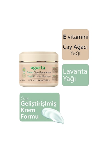 Agarta Doğal Yeşil Kil Yüz Maskesi 150ml