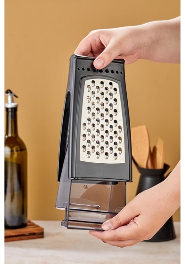 Cooker Lüx Model Hazneli Paslanmaz Çelik Rende Ckr3379-siyah Beyaz