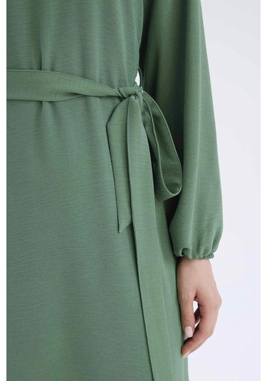 DeFacto Regular Fit Bisiklet Yaka Aerobin Uzun Kollu Elbise Midi E5268AX25SPGN759