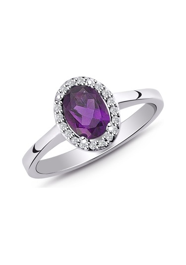 Pırlanta Ametist Taşlı Yüzük