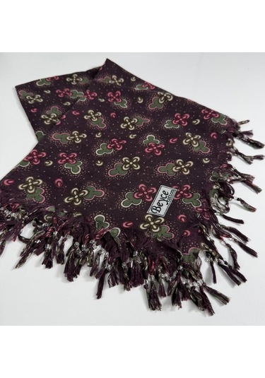 Beyce Cotton Sökme Boncuklu Desenli Tülbent 06440 Mor