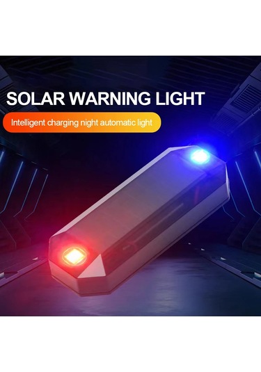 2pcs Mini Güneş Enerjisi Araba Uyarı Işığı Led El Feneri Araba Çok Renkli