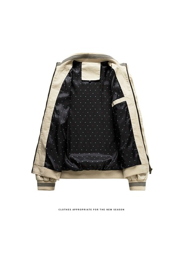 Sonbahar Yeni Moda Dik Yaka Rahat Bol Düz Renk Erkek Ceketi Mavi