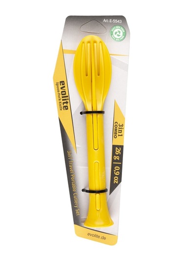 Evolite Combo 3 İn 1 Çatal Kaşık Set Sarı Çok Renkli