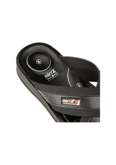 Muya İkon 6 Nokta Anatomik Taban Topuk Dikeni Dört Mevsim Erkek Terlik Siyah