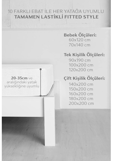 Terry Cotton Pamuklu Sıvı Geçirmez Fitted Full Kenar Tek - Çift Kişilik Çocuk Yatak Koruyucu Alezi