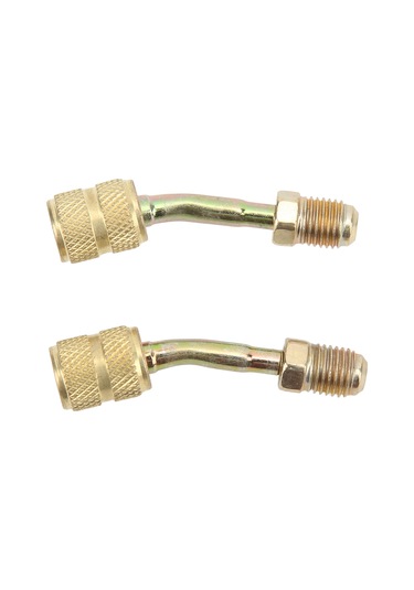 Hombey R410a Klima Adaptörü, Metal 1/4" İle 5/16" Dönüştürücü Bağlantı, Soğutma Sistemleri İçin Fluor Kaçaklarını Önleyen Şarj Portu Aparatı 2 Adet