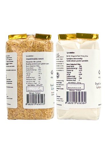 Organik Tam Pirinç Unu Ve Buğday Ruşeymi Bebek Ek Gıda Seti