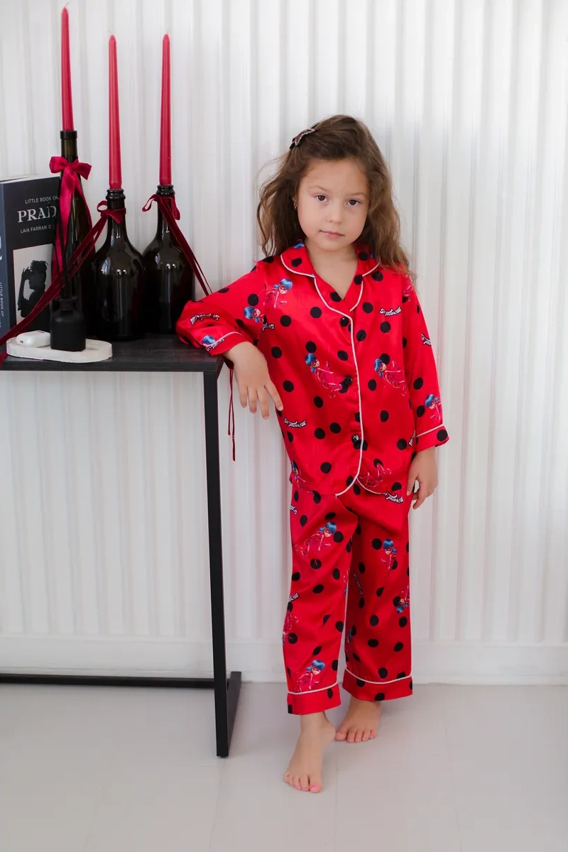 Milaeva Kids Çocuklar İçin İpek Pijama Takımı 277864081 Kırmızı